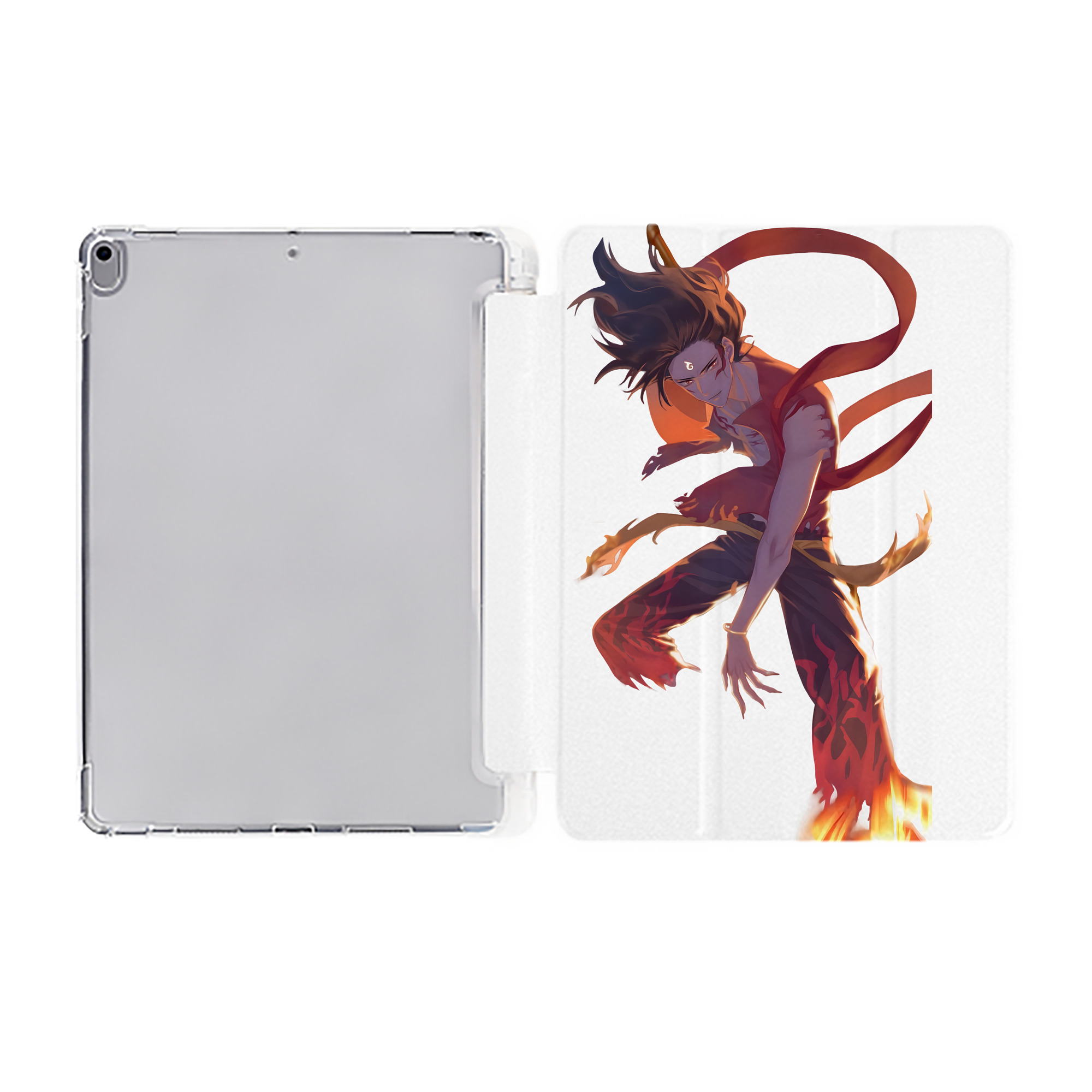 （画像用） Ne Zha 2 ナタ 魔童の大暴れ IPad ケース ペン収納付き 三つ折りスタンド PUレザー×シリコン 対応機種9.5/10.5/10.9インチ